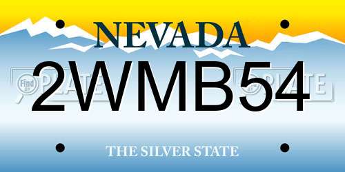 2WMB54 Nevada License Plate