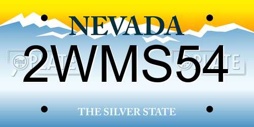 2WMS54 Nevada License Plate