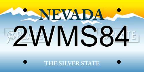 2WMS84 Nevada License Plate