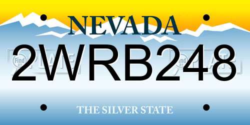 2WRB248 Nevada License Plate