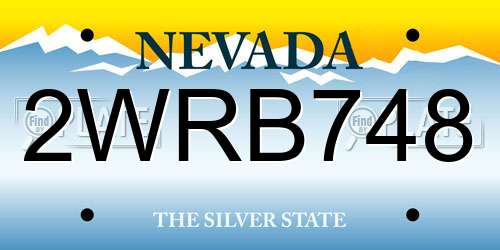 2WRB748 Nevada License Plate