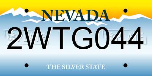 2WTG044 Nevada License Plate