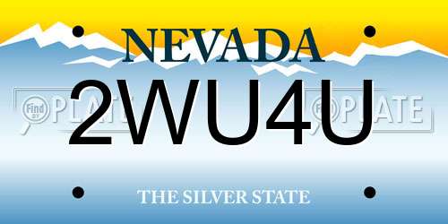 2WU4U Nevada License Plate