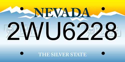 2WU6228 Nevada License Plate