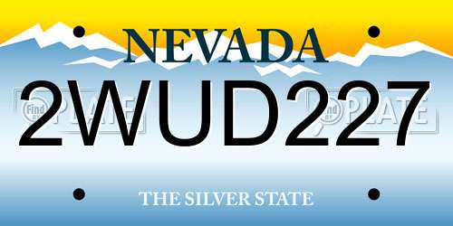 2WUD227 Nevada License Plate
