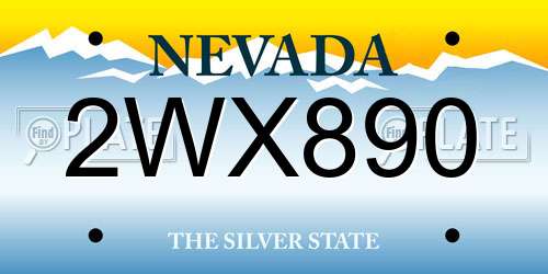 2WX890 Nevada License Plate