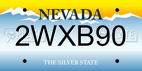 2WXB90 Nevada License Plate