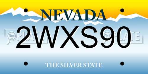2WXS90 Nevada License Plate