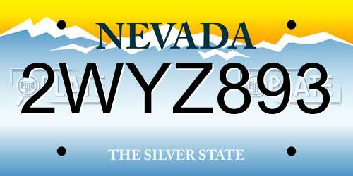 2WYZ893 Nevada License Plate