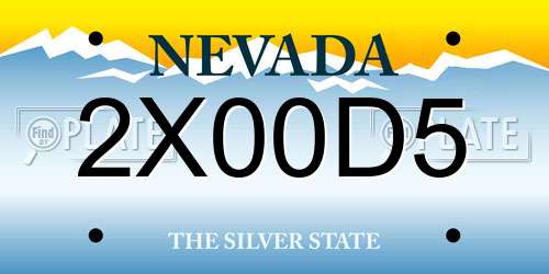 2X00D5 Nevada License Plate