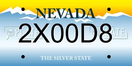 2X00D8 Nevada License Plate