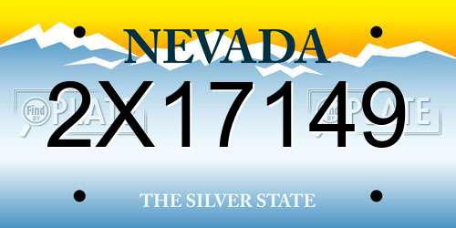 2X17149 Nevada License Plate