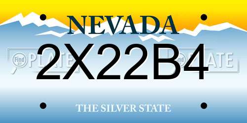 2X22B4 Nevada License Plate