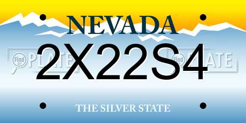 2X22S4 Nevada License Plate