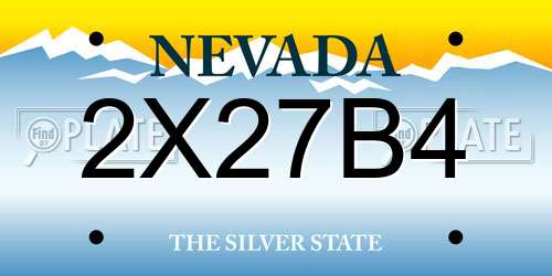 2X27B4 Nevada License Plate