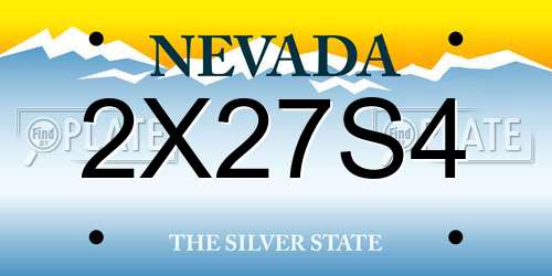 2X27S4 Nevada License Plate