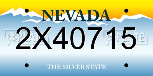 2X40715 Nevada License Plate