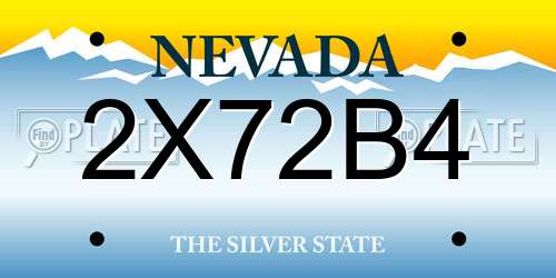2X72B4 Nevada License Plate