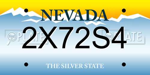 2X72S4 Nevada License Plate