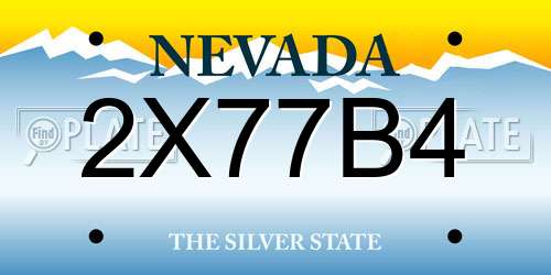 2X77B4 Nevada License Plate