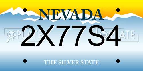 2X77S4 Nevada License Plate