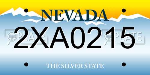 2XA0215 Nevada License Plate