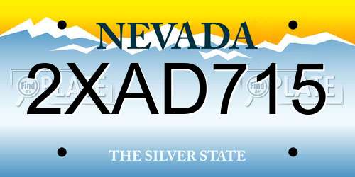 2XAD715 Nevada License Plate