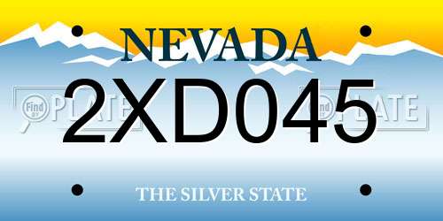 2XD045 Nevada License Plate