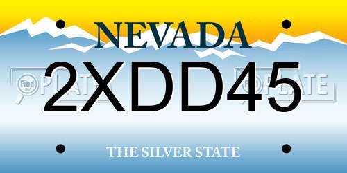 2XDD45 Nevada License Plate