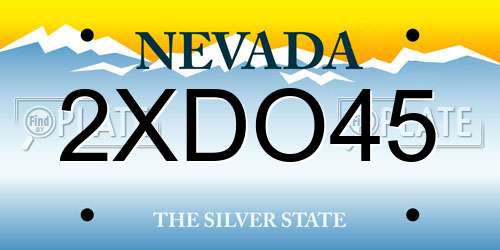 2XDO45 Nevada License Plate
