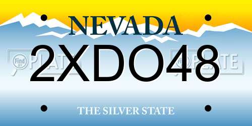 2XDO48 Nevada License Plate