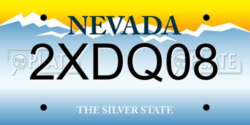 2XDQ08 Nevada License Plate