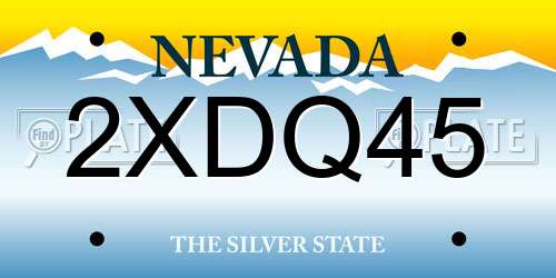 2XDQ45 Nevada License Plate