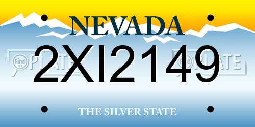2XI2149 Nevada License Plate