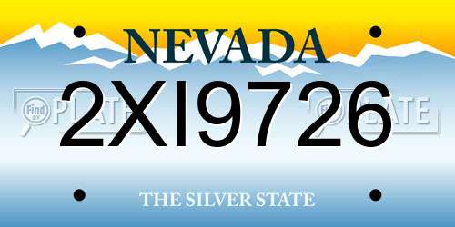 2XI9726 Nevada License Plate