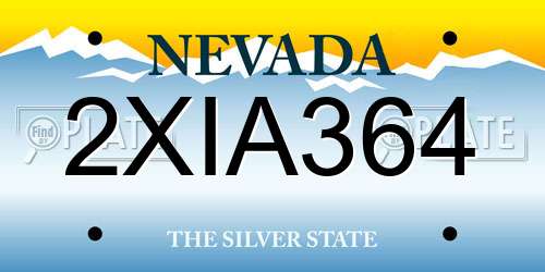 2XIA364 Nevada License Plate