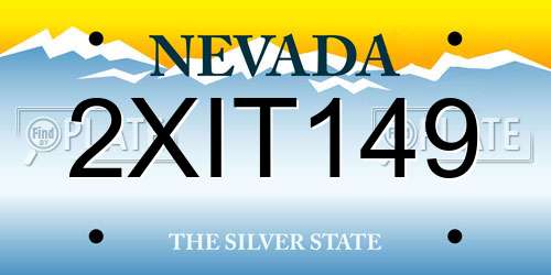 2XIT149 Nevada License Plate