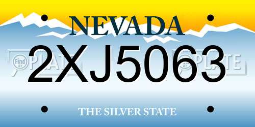 2XJ5063 Nevada License Plate