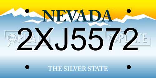 2XJ5572 Nevada License Plate