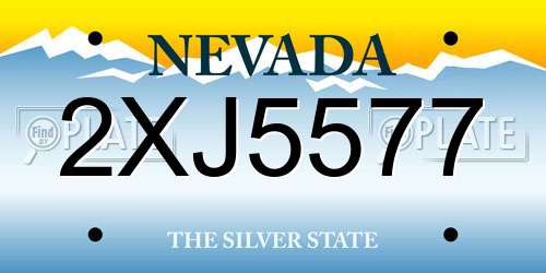 2XJ5577 Nevada License Plate