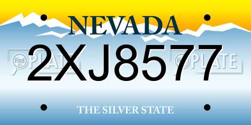 2XJ8577 Nevada License Plate