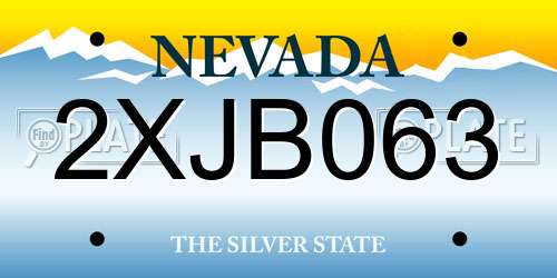 2XJB063 Nevada License Plate