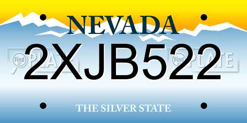 2XJB522 Nevada License Plate