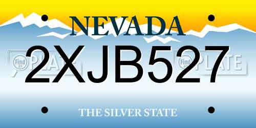 2XJB527 Nevada License Plate