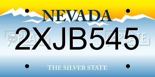 2XJB545 Nevada License Plate
