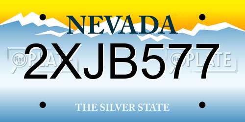 2XJB577 Nevada License Plate