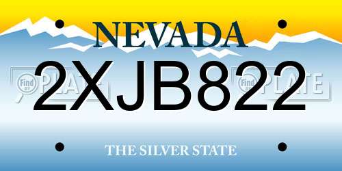 2XJB822 Nevada License Plate