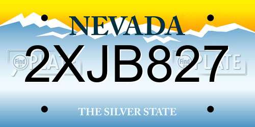 2XJB827 Nevada License Plate