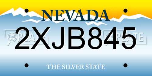 2XJB845 Nevada License Plate