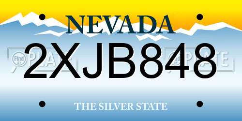 2XJB848 Nevada License Plate